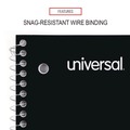 Notebooks & Pads | Universal UNV66410 9.5 in. x 6 in. 3-Subject Medium/College Rule Wirebound Notebook - Black Cover image number 6