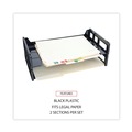 Just Launched | Universal UNV08101 16.25 in. x 9 in. x 2.75 in. Recycled 2-Section Plastic Side Load Desk Tray - Legal, Black (2/Pack) image number 5