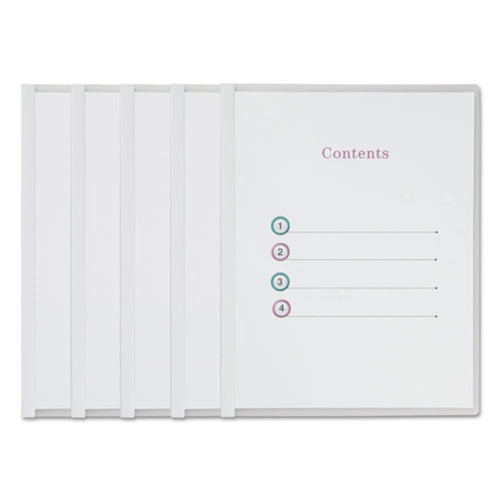 Report Covers & Pocket Folders | Universal UNV20564 Clear View Report Cover with Slide-on Binder Bar - Clear (25/Pack) image number 0