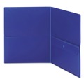 File Folders | Smead 87701 11 in. x 8.5 in. Poly 2-Pocket Folder with Security Pocket - Blue (5/Pack) image number 0