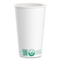 Cups and Lids | SOLO 316PLA-PLANET 16 oz Compostable Paper Hot Cups - White/Green (1000/Carton) image number 0