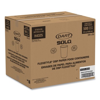 SOLO H4325-J8000 Flexstyle 32 oz Double Poly Paper Containers - Symphony Design (25/Pack, 20 Packs/Carton)