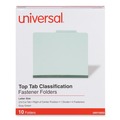 File Folders | Universal UNV10253 4-Section Pressboard Classification Folder - Letter, Gray-Green (10/Box) image number 0