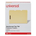 File Folders | Universal UNV13524 1/3 Cut Tab Letter Size Deluxe Reinforced Top Tab Folders with Fasteners - Yellow (50/Box) image number 2