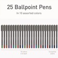 Back to School Sale | TOPS PEN12127 Medium 1 mm PENTONIC Stick Ballpoint Pen - Assorted Ink Colors/Charcoal Gray Barrel (25/Pack) image number 2