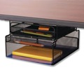 Desktop Organizers | Safco 3244BL Onyx 12.33 in. x 10 in. x 7.25 in. Under Desk Hanging Mesh Organizer with Drawer - Black image number 1