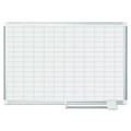 White Boards | MasterVision MA0392830 36 in. x 24 in. Gridded Magnetic Steel Dry Erase Project Planning Board - White Surface, Satin Aluminum Frame image number 0