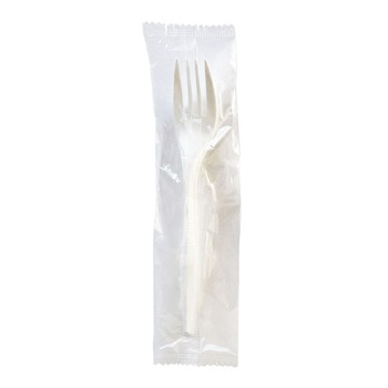 Boardwalk BWKFORKMWPPIW 5.51 in. Long Mediumweight Wrapped Polypropylene Plastic Fork Cutlery - White (1000/Carton)
