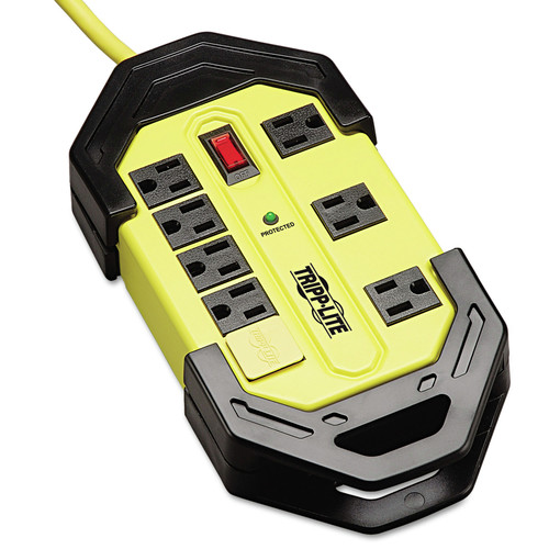 Surge Protectors | Tripp Lite TLM812SA 8 AC Outlets 12 ft. Cord 1500 J Protect It! Industrial Safety Surge Protector - Yellow/Black image number 0