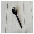 Cutlery | Boardwalk BWKSPORKBLPP Mediumweight Polypropylene Plastic Spork Cutlery - Black (1000/Carton) image number 2
