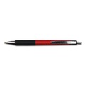 Back to School Sale | Universal UNV15542 1 mm Retractable Red Barrel Comfort Grip Ballpoint Pen - Medium, Red Ink (1 Dozen) image number 1