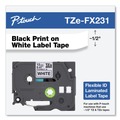 Tapes | Brother P-Touch TZEFX231 0.47 in. x 26.2 ft. Flexible ID Tape - Black on White image number 3