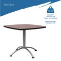 Office Desks & Workstations | Iceberg 65614 36 in. x 36 in. x 30 in. CafeWorks Square Cafe-Height Table - Walnut/Silver image number 3