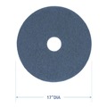  | Boardwalk BWK4017BLU 17 in. Diameter Scrubbing Floor Pads - Blue (5/Carton) image number 4