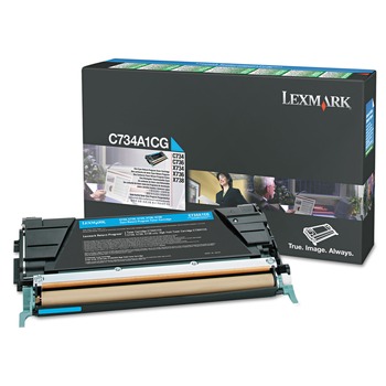 Lexmark X748H1CG Return Program 10,000 Page-Yield High-Yield Toner - Cyan