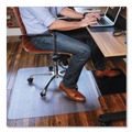 Office Chair Mats | ES Robbins 184612 36 in. x 53 in. with Lip Sit or Stand Mat for Carpet or Hard Floors - Clear/Black image number 3