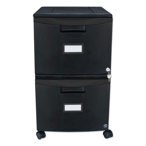 Office Filing Cabinets & Shelves | Storex 61312B01C 14.75 in. x 18.25 in. x 26 in. 2 Legal/Letter-Size File Drawers Mobile Filing Cabinet - Black image number 0
