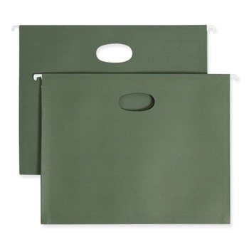 Smead 64220 1 Section 3.5 in. Capacity Letter Size Hanging Pockets with Full-Height Gusset - Standard Green (10/Box)