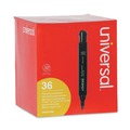 Permanent Markers | Universal UNV07050 Broad Chisel Tip Permanent Marker - Black (36/Pack) image number 0