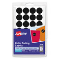 Labels | Avery 05459 0.75 in. Diameter Handwrite Only Self-Adhesive Removable Round Color-Coding Labels - Black (28/Sheet, 36 Sheets/Pack) image number 0