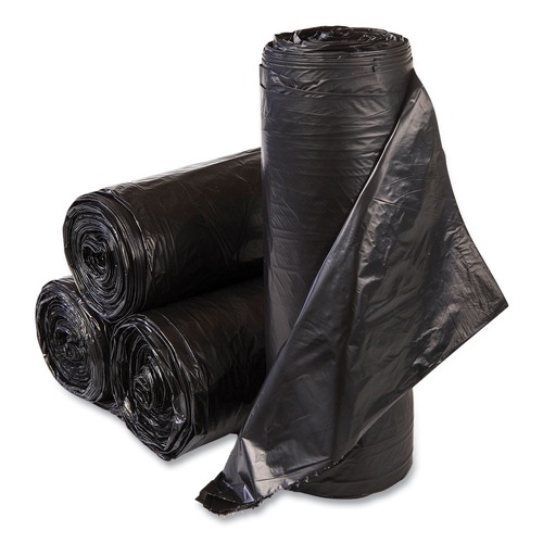 Trash Bags | Inteplast Group S366022K 36 in. x 60 in. 22.1 mic 55 Gallon High-Density Commercial Can Liners - Black (150/Carton) image number 0