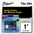 Labels | Brother P-Touch TZE354 0.94 in. x 26.2 ft. TZe Standard Adhesive Laminated Labeling Tape - Gold on Black image number 4