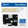 Tapes | Brother TZEPR234 0.47 in. x 26.2 ft. TZe Premium Laminated Tape - Gold on White image number 4