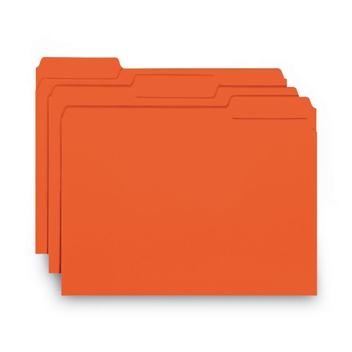 File Folders | Smead 10259 0.75 in. Expansion Interior File Folders - Orange/Letter Size (100/Box) image number 0
