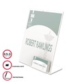 Desk Shelves | Deflecto 590601 8.5 in. x 4.5 in. x 11 in. Superior Image Slanted Sign Holder with Business Card Holder - Clear image number 5