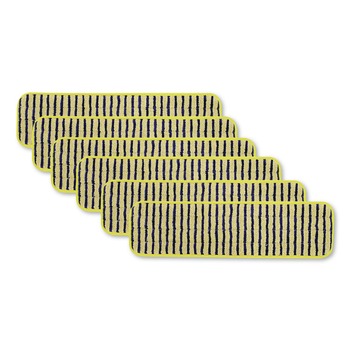 Rubbermaid Commercial FGQ81000YL00 18 in. Vertical Polyprolene Stripes Microfiber Scrubber Pad - Yellow (6/Carton)