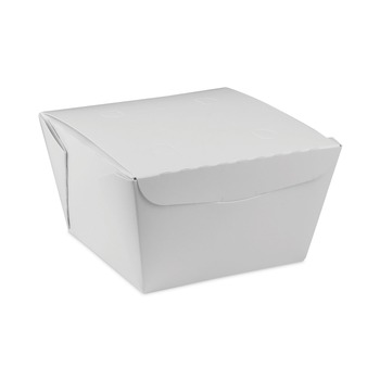 Pactiv Corp. NOB08W EarthChoice OneBox 4.5 in. x 4.5 in. x 3.25 in. 46 oz. Paper Box - White (200/Carton)