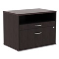 Office Filing Cabinets & Shelves | Alera ALELS583020ES Open Office Desk Series 29.5 x 19.13 x 22.88 Legal/Letter Low File 2-Drawer Cabinet Credenza - Espresso image number 1