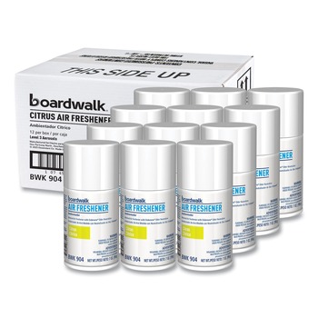 Boardwalk 1048768 5.3 oz. Aerosol Spray Metered Air Freshener Refills - Citrus Sunrise (12/Carton)