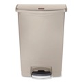 Trash & Waste Bins | Rubbermaid Commercial 1883552 Streamline 24-Gallon Resin Front Step Style Step-On Container - Beige image number 2