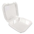 Food Trays, Containers, and Lids | Plastifar 12084 9 in. x 10 in. x 3 in. Foam Hinged Lid Containers - White (200/Carton) image number 3