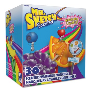 Mr. Sketch 2003992 Scented Chisel Tip Watercolor Marker Classroom Pack - Assorted Colors (36/Pack)
