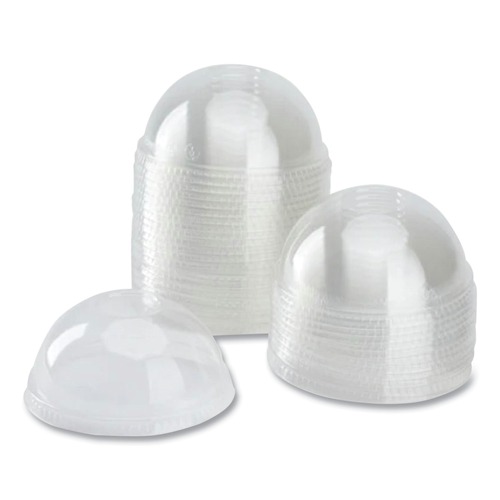 Cups and Lids | Karat C-KDL626 12 oz. to 24 oz. Cold Cup Dome PET Plastic Lids - Clear (1000/Carton) image number 0