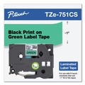 Tapes | Brother P-Touch TZE751CS 0.94 in. x 26.2 ft. TZe Laminated Removable Label Tapes - Black on Green image number 3