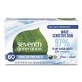 Laundry Detergents | Seventh Generation 10732913449306 Natural Fabric Softener Sheets - Unscented (80 Sheets/Box, 4/Carton) image number 0