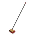 Cleaning Brushes | Nexstep Commercial Products 6615 10 in. Bi-Level Floor Scrub Brush with 54 in. Handle - Red Polypropylene Bristles/Black Metal Handle image number 1