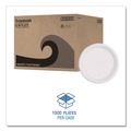 Bowls and Plates | Boardwalk BWKPLTHIPS6WH 6 in. Diameter Hi-Impact Plastic Dinnerware Plate - White (1000/Carton) image number 3