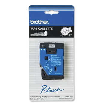 LABEL MAKERS | Brother P-Touch TC20Z1 TC 0.37 in. x 25.2 ft. Tape Cartridge for P-Touch Labelers - Black on White