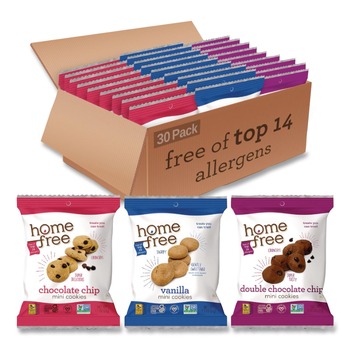 Homefree LGFMMIXED30 1.1 oz/0.95 oz/1.1 oz Gluten Free Mini Cookies Variety Pack (180/Carton)