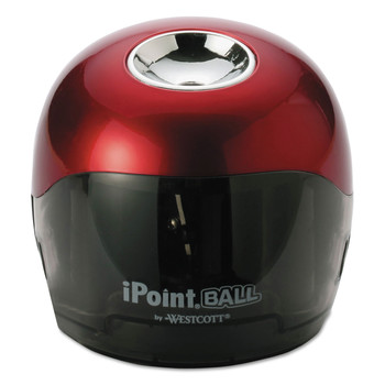 PENS PENCILS AND MARKERS | Westcott 15570 3 in. x 3.25 in. iPoint Ball Battery-Powered Sharpener - Red/Black