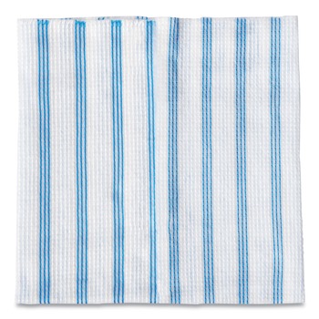 CLEANING CLOTHS | Rubbermaid Commercial HYGEN 2134283 12 x 12 Disposable Microfiber Cleaning Cloths - Blue/White Stripes (600/Carton)