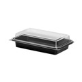 Food Trays, Containers, and Lids | SOLO 844012-PM94 Creative Carryouts 8.75 in. x 6.2 in. x 2.2 in. Hinged Plastic Hot Deli Boxes - Black/Clear (200/Carton) image number 1
