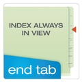 File Folders | Pendaflex 23314 2 in. Expansion 1 Divider 4 Fasteners End Tab Classification Legal Folders - Pale Green (10/Box) image number 1