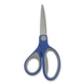 Arts & Crafts Supplies | Westcott 15553 7 in. Long 2.25 in. Cut Length KleenEarth Soft Handle Scissors - Straight Blue/Gray Handle image number 1