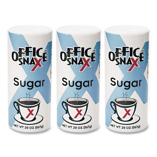 Condiments | Office Snax OFX00019G 20 oz Reclosable Canister of Sugar (3/Pack) image number 0