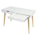 Office Desks & Workstations | Alera ALEWSS4824WB 47.24 in. x 23.62 in. x 29.53 in. Scandinavian Writing Desk - White/Beigewood image number 3